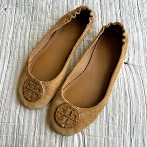 Tory Burch Tan Suede Ballet Flats